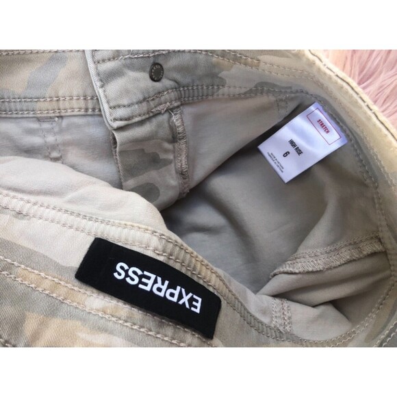 NWT Express Stretch High Rise Camo Mini Skirt Beige - Picture 5 of 5